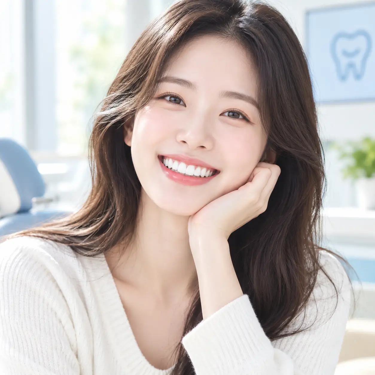 서면 치아미백 상담을 받는 예비신부의 웃는 모습