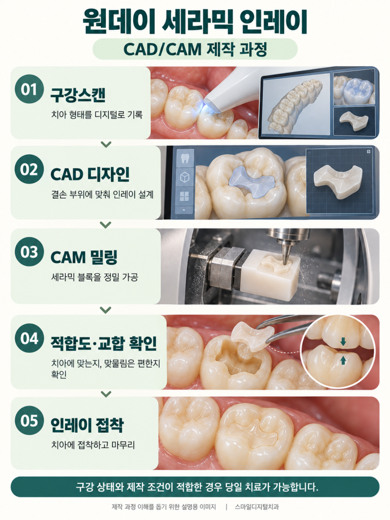 Explanatory image to help understand how a ceramic inlay is made